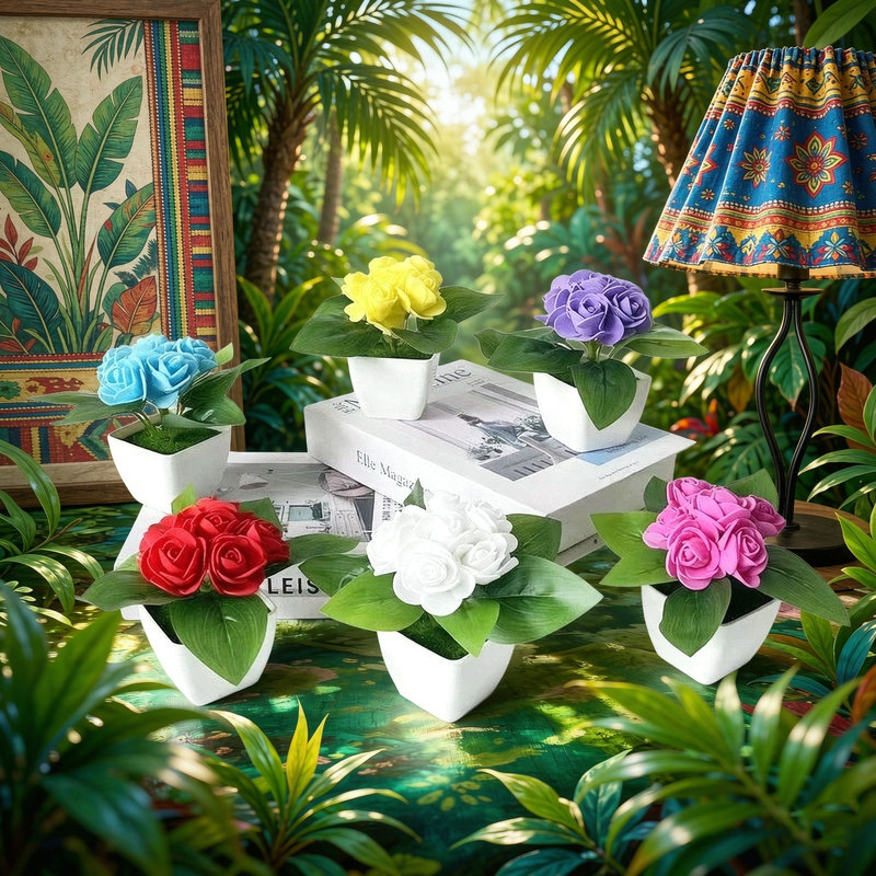 4pcs artificial 6 roses simula - огляд і ціна Bonsai Garden Shop